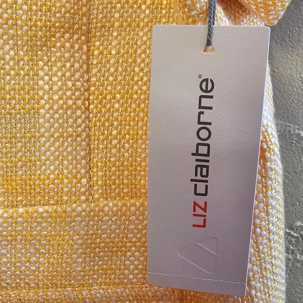 Liz Claiborne Petite Marigold Tweed Jacket Blazer SS Button Front Women 16P NWT - Picture 7 of 11